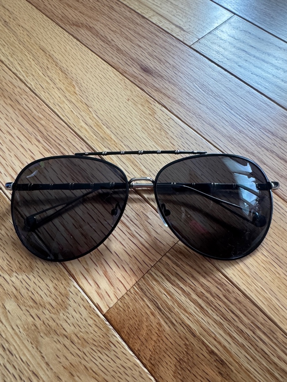 Puma Aviator Style Sunglasses in Black with Dark Lenses